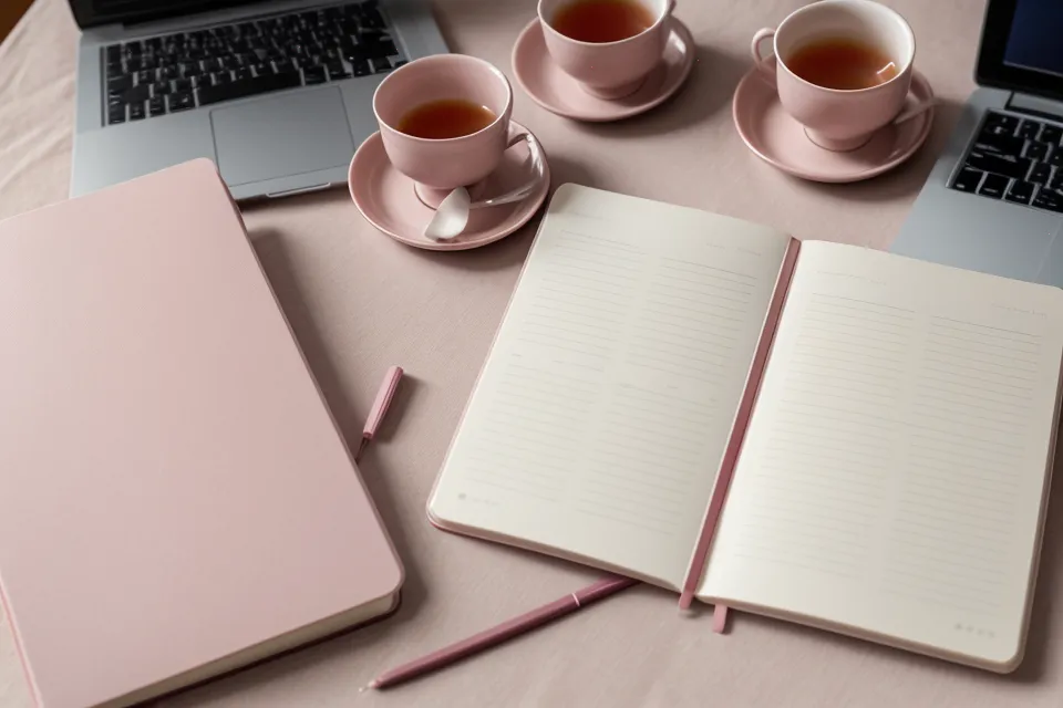 Mano anotando avances semanales de expresión oral en un cuaderno de práctica personal