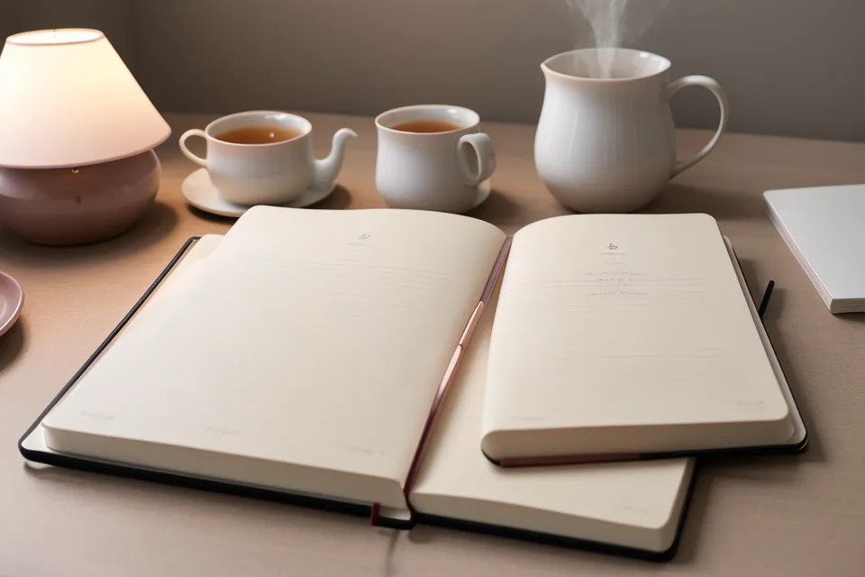 Mano escribiendo en una libreta de tapa verde durante una práctica de comunicación práctica y desarrollo profesional