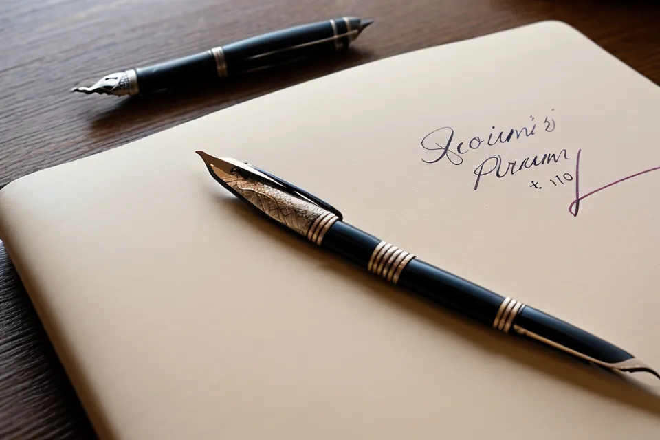 Detalle de una mano escribiendo reflexiones en una libreta de cuero sintético.